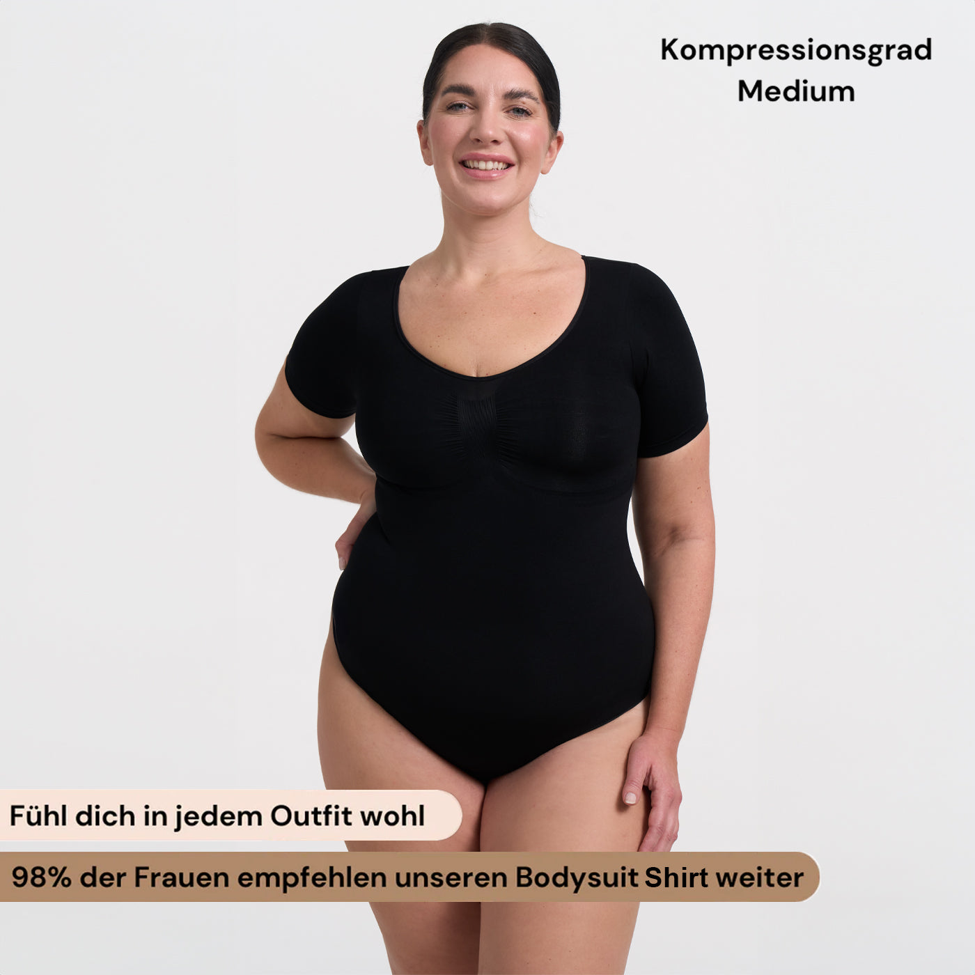 T-Shirt Bodysuit Sculpting Shapewear mit String - Secret Sale