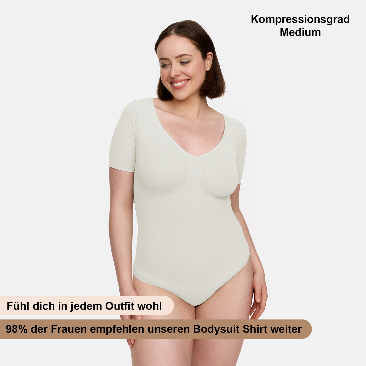 T-Shirt Bodysuit Sculpting Shapewear mit String - Secret Sale