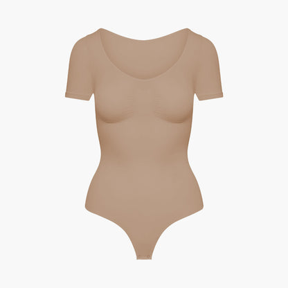 T-Shirt Bodysuit Sculpting Shapewear mit String - Secret Sale