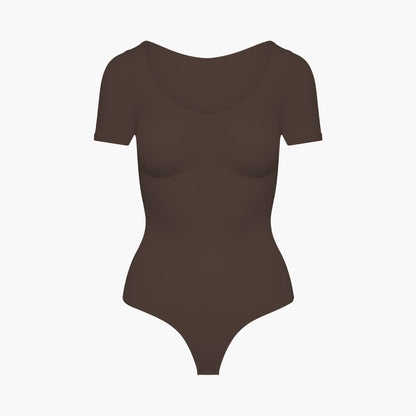 T-Shirt Bodysuit Sculpting Shapewear mit String - Secret Sale
