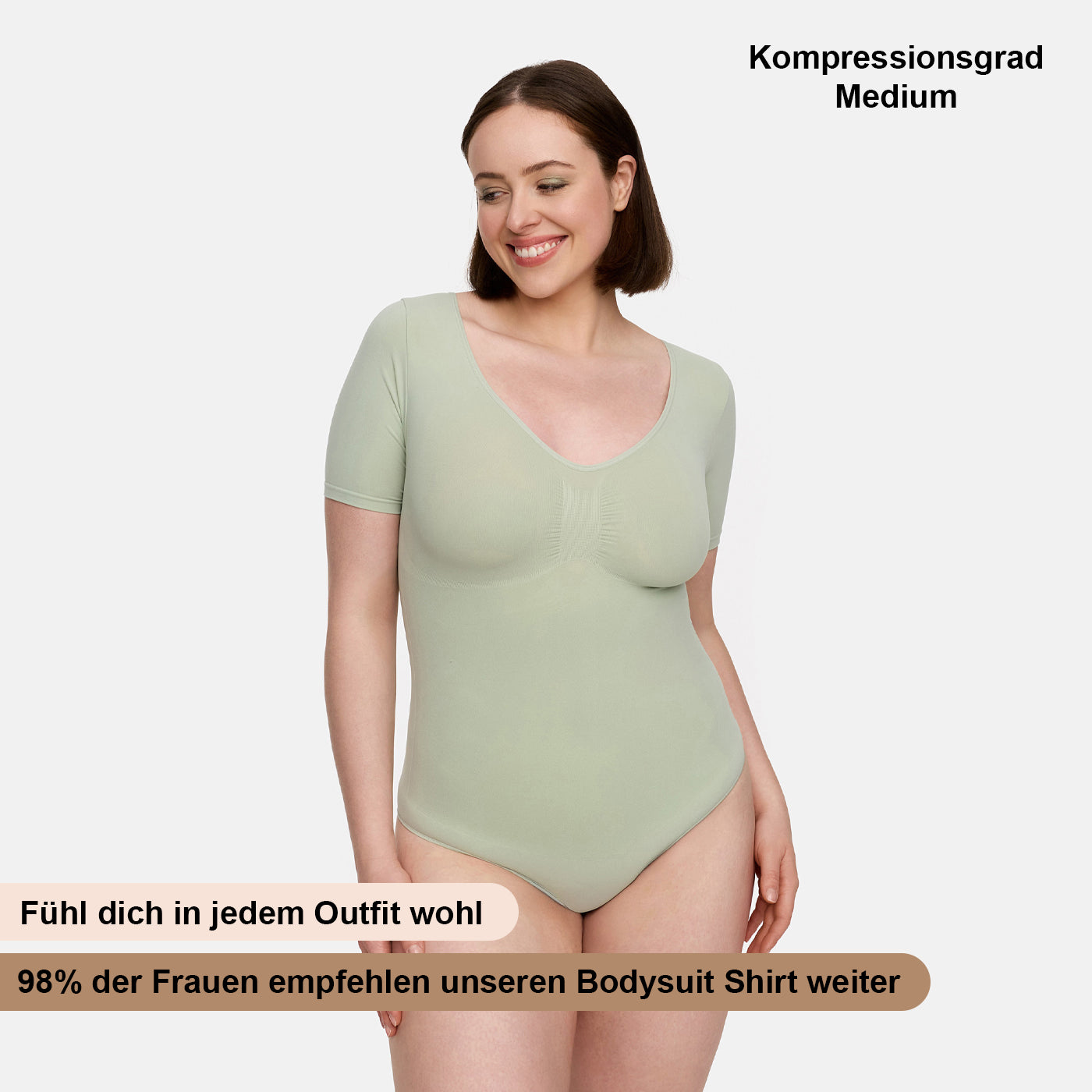 T-Shirt Bodysuit Sculpting Shapewear mit String - Secret Sale