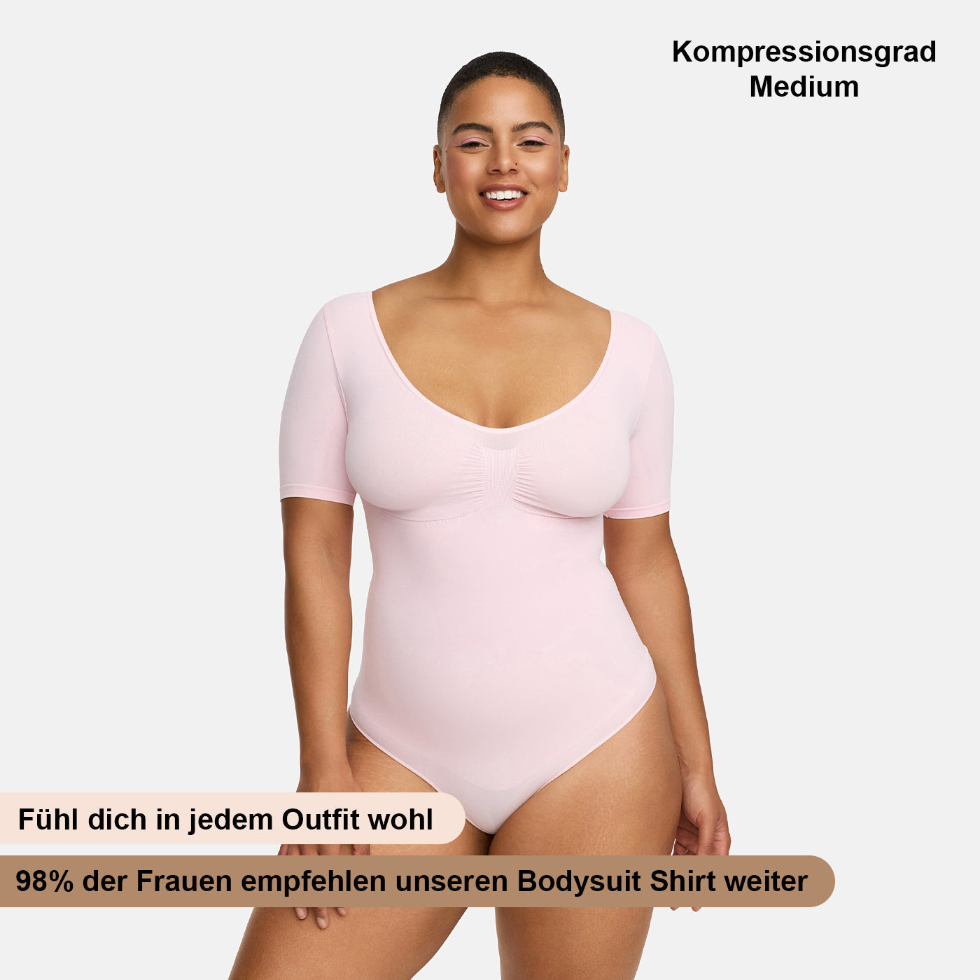 T-Shirt Bodysuit Sculpting Shapewear mit String - Secret Sale