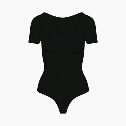 T-Shirt Bodysuit Sculpting Shapewear mit String - Secret Sale