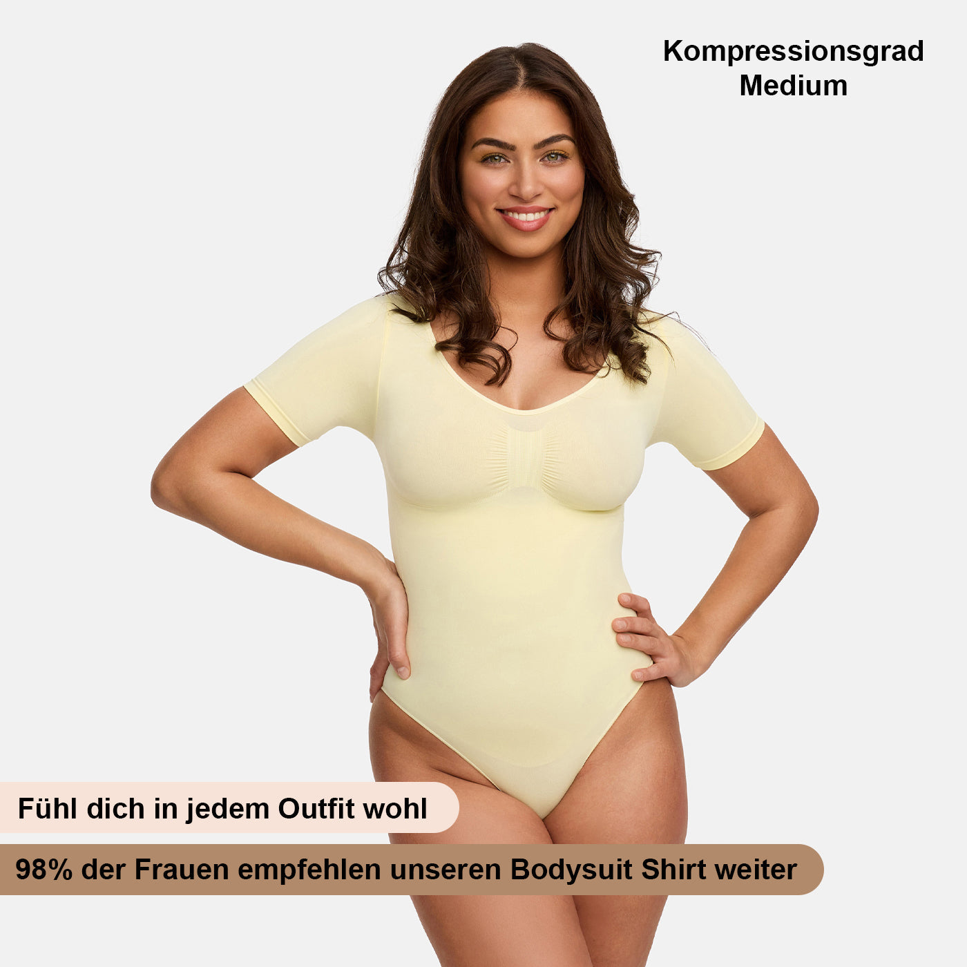 T-Shirt Bodysuit Sculpting Shapewear mit String - Secret Sale