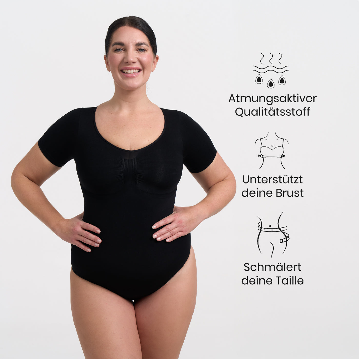 T-Shirt Bodysuit Sculpting Shapewear mit String - Secret Sale