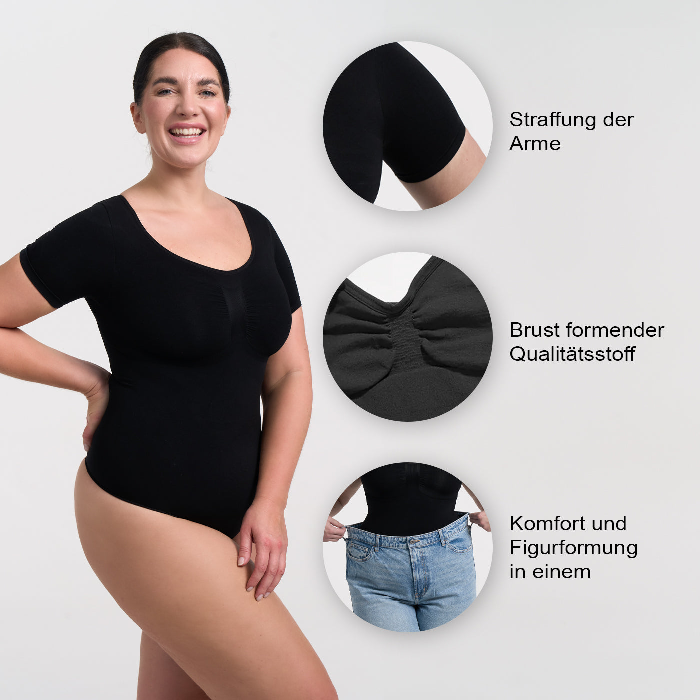 T-Shirt Bodysuit Sculpting Shapewear mit String - Secret Sale